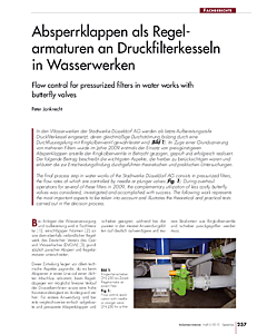 Absperrklappen als Regelarmaturen an Druckfilterkesseln in Wasserwerken