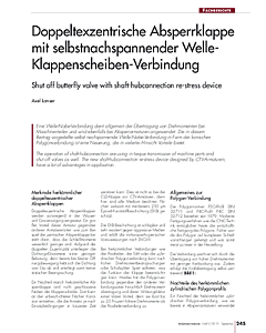 Doppeltexzentrische Absperrklappe mit selbstnachspannender Welle-Klappenscheiben-Verbindung