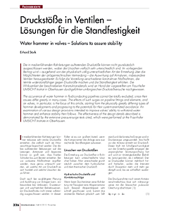 Druckstöße in Ventilen - Lösungen für die Standfestigkeit