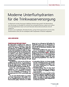 Moderne Unterflurhydranten für die Trinkwasserversorgung