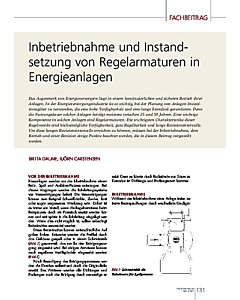 Inbetriebnahme und Instandsetzung von Regelarmaturen in Energieanlagen