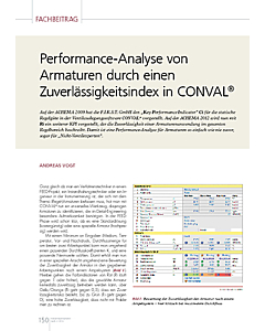 Performance-Analyse von Armaturen durch einen Zuverlässigkeitsindex in CONVAL®