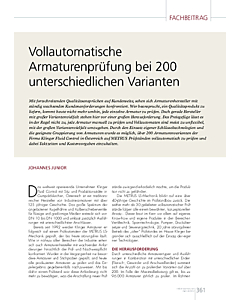 Vollautomatische Armaturenprüfung bei 200 unterschiedlichen Varianten