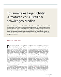 Totraumfreies Lager schützt Armaturen vor Ausfall bei schwierigen Medien