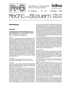 R + S - Recht und Steuern im Gas- und Wasserfach - Ausgabe 03-04 2013