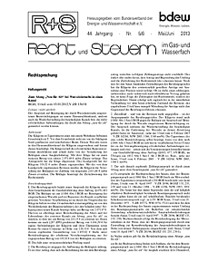 R + S - Recht und Steuern im Gas- und Wasserfach - Ausgabe 05-06 2013