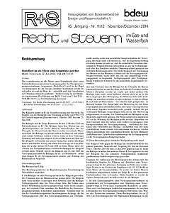 R + S - Recht und Steuern im Gas- und Wasserfach - Ausgabe 11-12 2014