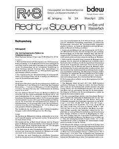 R + S - Recht und Steuern im Gas- und Wasserfach - Ausgabe 03-04 2015