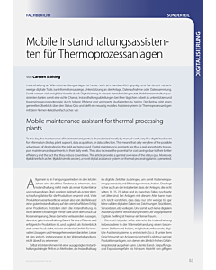 Mobile Instandhaltungsassistenten für Thermoprozessanlagen