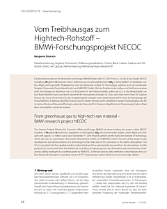 Vom Treibhausgas zum Hightech-Rohstoff – BMWi-Forschungsprojekt NECOC