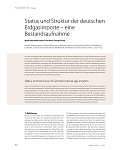 Status und Struktur der deutschen Erdgasimporte – eine Bestandsaufnahme