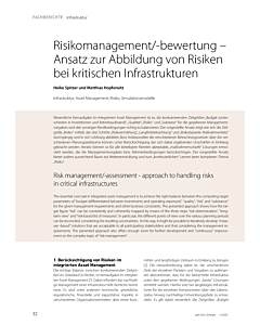 Risikomanagement/-bewertung – Ansatz zur Abbildung von Risiken bei kritischen Infrastrukturen