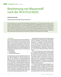 Bestimmung von Wasserstoff nach der TR G19 (2/2023)