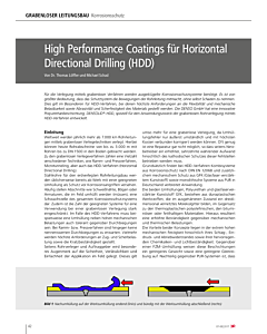 High Performance Coatings für Horizontal Directional Drilling (HDD)