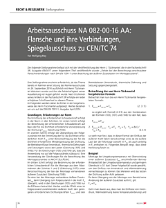 Arbeitsausschuss NA 082-00-16 AA: Flansche und ihre Verbindungen, Spiegelausschuss zu CEN/TC 74