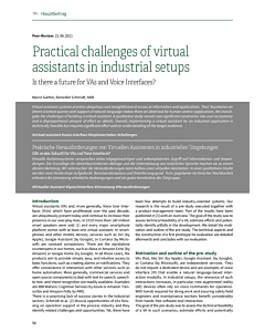 Practical challenges of virtual assistants in industrial setups