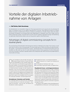 Vorteile der digitalen Inbetriebnahme von Anlagen