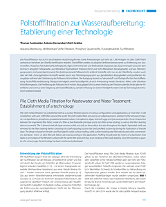 Polstofffiltration zur Wasseraufbereitung: Etablierung einer Technologie