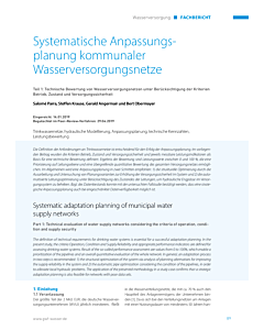 Systematische Anpassungsplanung kommunaler Wasserversorgungsnetze