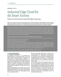 Industrial Edge Cloud für die Smart Factory