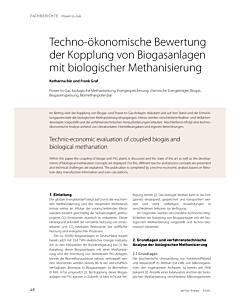 Techno-ökonomische Bewertung der Kopplung von Biogasanlagen mit biologischer Methanisierung