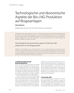 Technologische und ökonomische Aspekte der Bio-LNG-Produktion auf Biogasanlagen