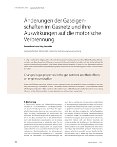 Änderungen der Gaseigenschaften im Gasnetz und ihre Auswirkungen auf die motorische Verbrennung