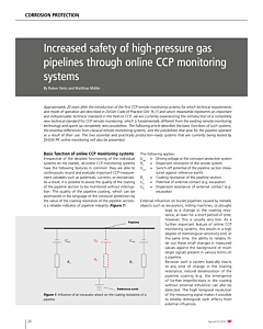 Increased safety of high-pressure gas pipelines through online CCP monitoring systems