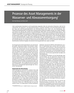 Prozesse des Asset Managements in der Wasserver- und Abwasserentsorgung