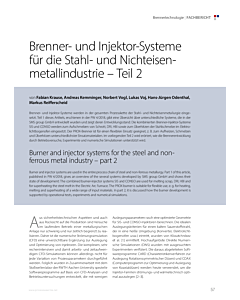 Brenner- und Injektor-Systeme für die Stahl- und Nichteisenmetallindustrie – Teil 2