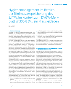 Hygienemanagement im Bereich der Trinkwasserspeicherung des S.I.T.W. im Kontext zum DVGW-Merkblatt W 300-8 (M): ein Praxisleitfaden