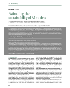 Estimating the sustainability of AI models