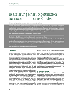 Realisierung einer Folgefunktion für mobile autonome Roboter