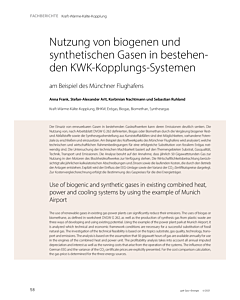 Nutzung von biogenen und synthetischen Gasen in bestehenden KWK-Kopplungs-Systemen