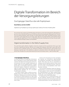 Digitale Transformation im Bereich der Versorgungsleitungen