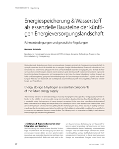 Energiespeicherung & Wasserstoff als essenzielle Bausteine der künftigen Energieversorgungslandschaft