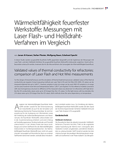 Wärmeleitfähigkeit feuerfester Werkstoffe: Messungen mit Laser Flash- und Heißdraht-Verfahren im Vergleich