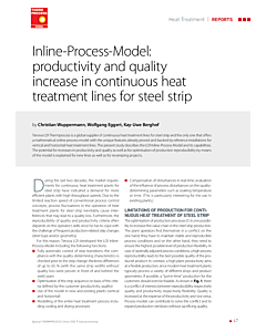 Inline-Process-Model: productivity and quality increase in continuous heat treatment lines for steel strip