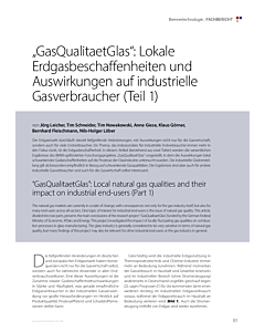 „GasQualitaetGlas“: Lokale Erdgasbeschaffenheiten und Auswirkungen auf industrielle Gasverbraucher (Teil 1)