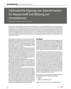 Hydraulische Eignung von Gasrohrnetzen für Wasserstoff und Bildung von Umstellzonen