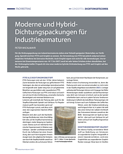 Moderne und Hybrid- Dichtungspackungen für Industriearmaturen