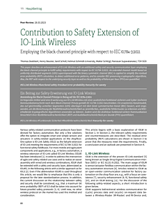 Contribution to Safety Extension of IO-Link Wireless