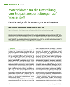 Materialdaten für die Umstellung von Erdgastransportleitungen auf Wasserstoff