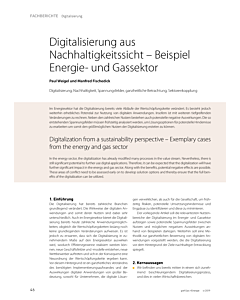 Digitalisierung aus Nachhaltigkeitssicht – Beispiel Energie- und Gassektor