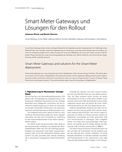 Smart Meter Gateways und Lösungen für den Rollout