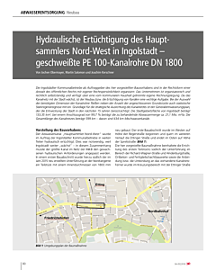 Hydraulische Ertüchtigung des Hauptsammlers Nord-West in Ingolstadt – geschweißte PE 100-Kanalrohre DN 1800