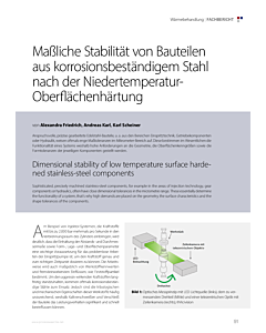 Maßliche Stabilität von Bauteilen aus korrosionsbeständigem Stahl nach der Niedertemperatur- Oberflächenhärtung