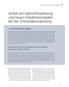 Vorteil von Hybrid-Erwärmung und neuen Induktorkonzepten bei der Schmiedeerwärmung