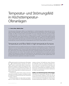 Temperatur- und Strömungsfeld in Höchsttemperatur-Ofenanlagen