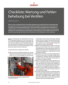 Checkliste: Wartung und Fehlerbehebung bei Ventilen